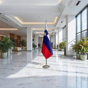 drapeau Slovenie avec socle