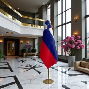 drapeau Slovenie avec hampe