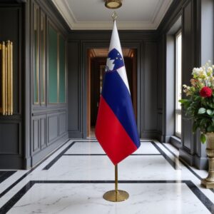 drapeau Slovenie avec hampe