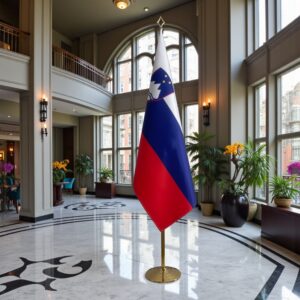 drapeau Slovenie avec hampe