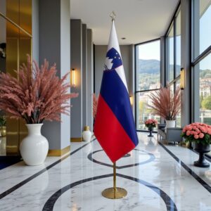 drapeau Slovenie avec hampe