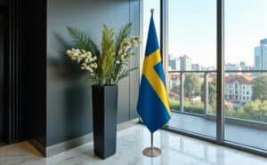 drapeau Suède avec pied