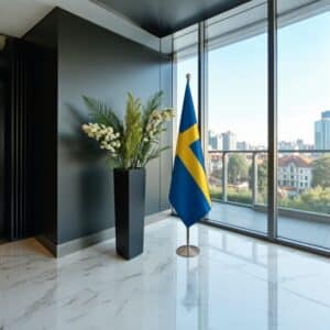 drapeau Suède avec pied