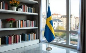 drapeau Suède avec pied