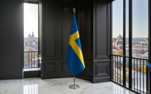 drapeau Suède avec pied