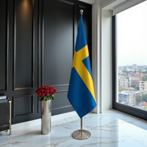 drapeau Suède avec socle