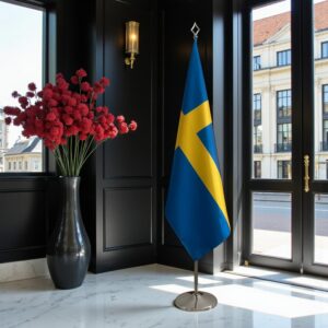 drapeau Suède avec socle