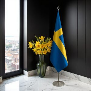 drapeau Suède avec socle