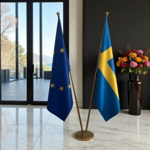 drapeau Suède sur hampe