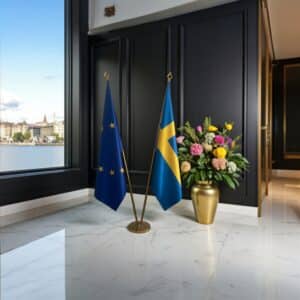 drapeau Suède avec pied