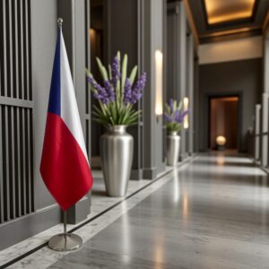 drapeau Tchequie avec mat