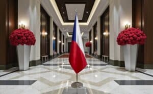 drapeau Tchequie avec pied