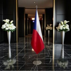 drapeau Tchequie avec pied