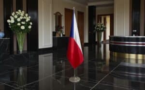 drapeau Tchequie avec pied