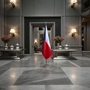 drapeau Tchequie avec pied