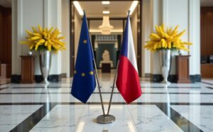 drapeau Tchequie et UE