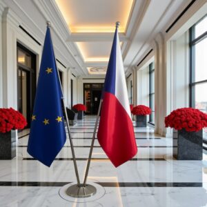 drapeau Tchequie et UE