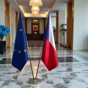 drapeau Tchequie et UE