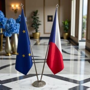 drapeau Tchequie et UE