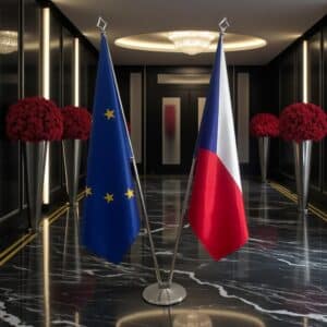 drapeau Tchequie et UE