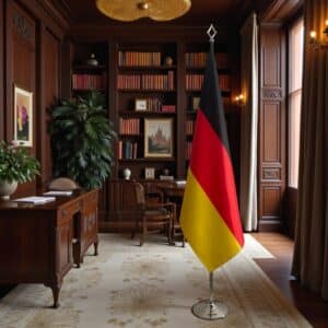 drapeau allemand avec socle