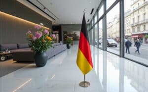 drapeau allemand avec socle