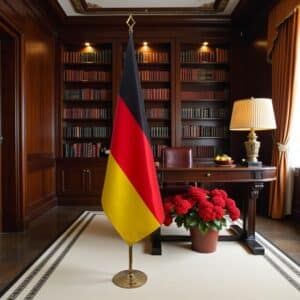drapeau allemand sur hampe