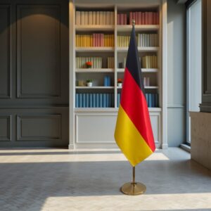 drapeau allemand sur hampe