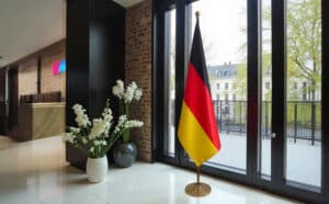 drapeau allemand sur hampe