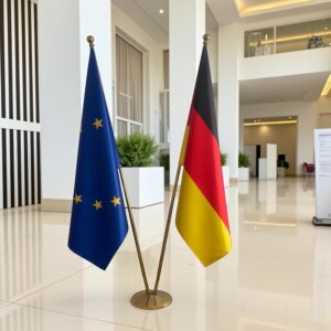 drapeau allemand sur hampe