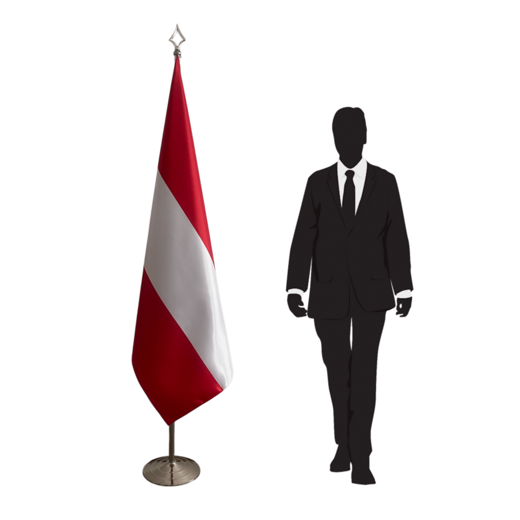 Oostenrijkse vlag op standaard