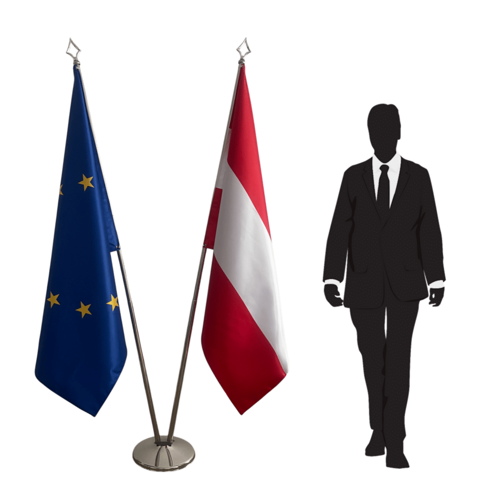 Oostenrijkse vlag op standaard