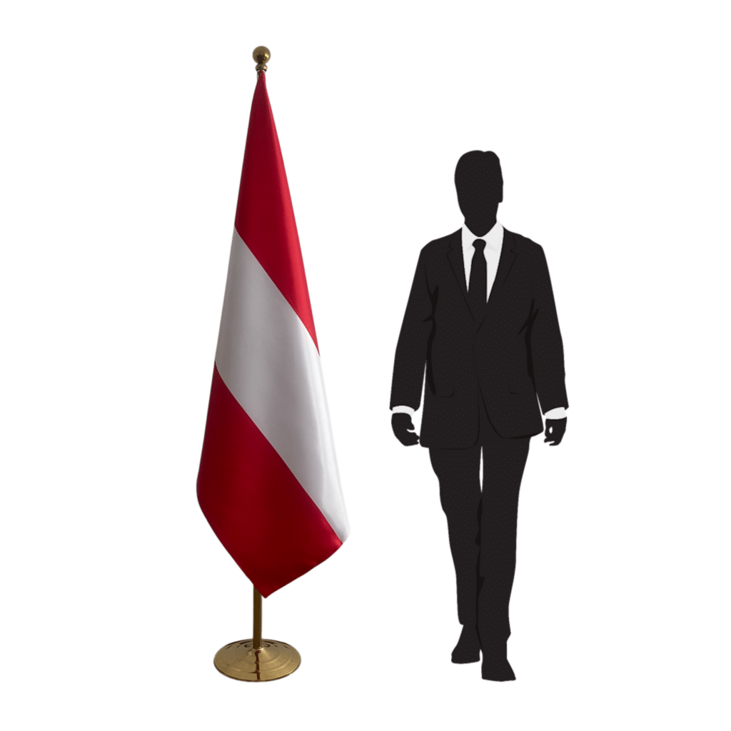 Oostenrijkse vlag op standaard