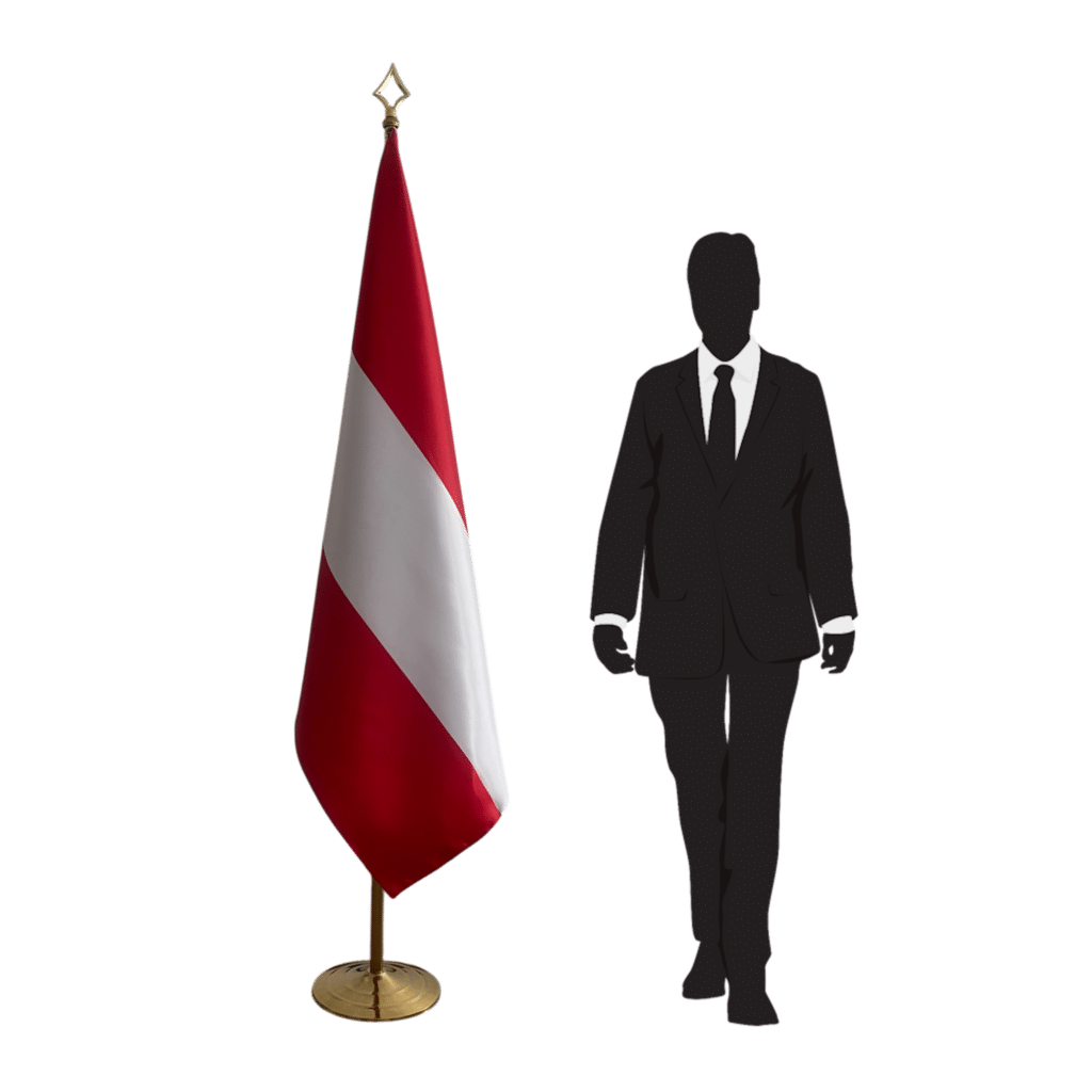 Oostenrijkse vlag op standaard