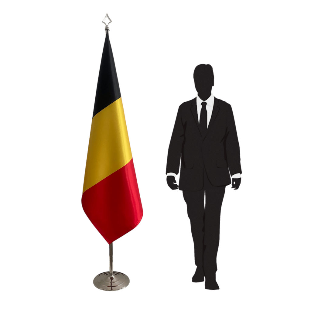 Belgische vlag op standaard