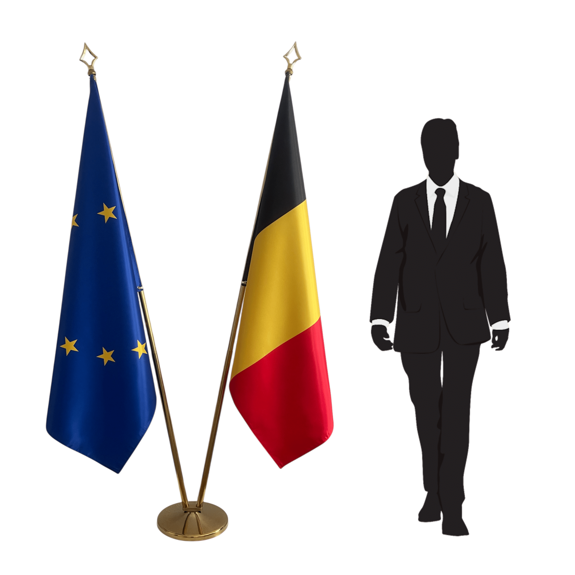 Belgische vlag op standaard