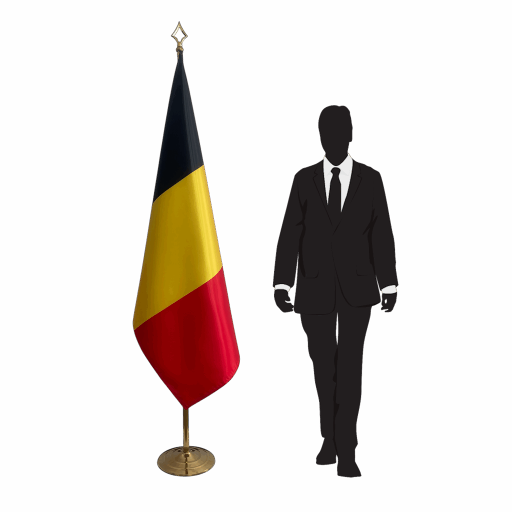 Belgische vlag op standaard