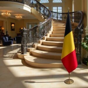 drapeau belgique sur pied