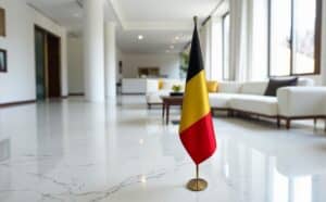 drapeau belgique sur pied