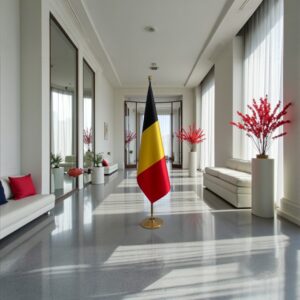 Drapeau de la Belgique avec pied