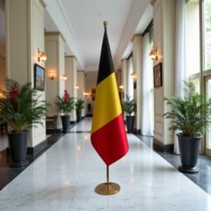 Drapeau de la Belgique avec pied