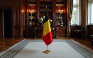 Drapeau de la Belgique avec pied