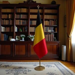 drapeau belgique sur hampe