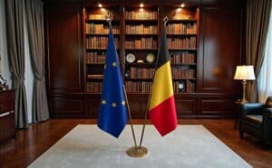 drapeau belge sur socle