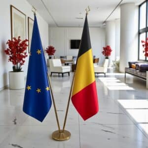 drapeau belge sur socle