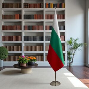 drapeau bulgarie avec hampe