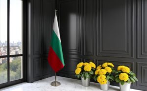 drapeau bulgarie avec hampe