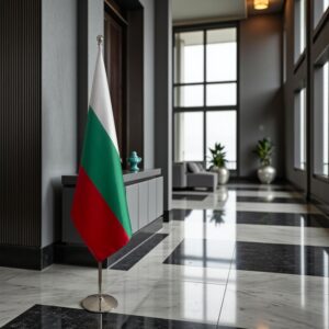 drapeau bulgarie avec hampe
