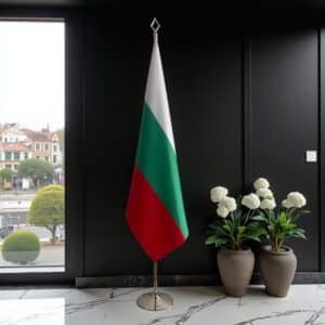 drapeau bulgarie avec pied