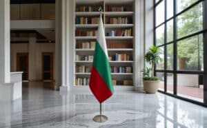 drapeau bulgarie avec pied